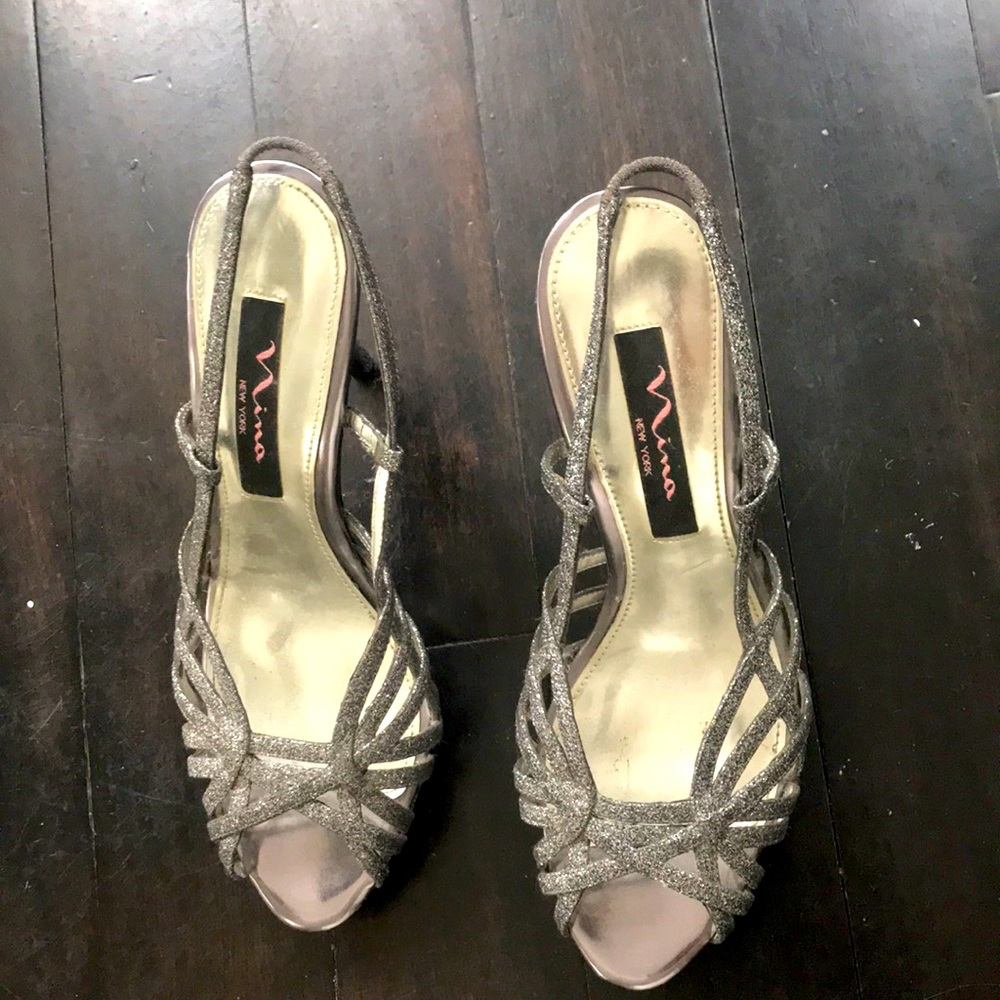 Silver Sparkly Platform heels